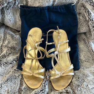 Façonnable Gold Strappy Stiletto Heels